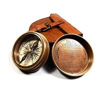 Pieza de colección, decoración náutica antigua, latón astrolabiable, Robert Frost, poema vintage, grabado, brújula de navegación