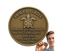Pieza de colección individual, pieza de colección - Marine Animals Pocket Hug Coin,Poema de bendición grabado, de doble cara para las vacaciones de graduación
