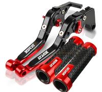 Pieza de Embrague Manetas De Freno Y Embrague Extensibles Plegables, Accesorios para Motocicletas, Mango Ajustable para Yamaha YBR125 2005-2014(Red 4)