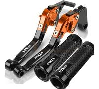Pieza de Embrague Piezas De Motocicleta, Palancas Freno Y Embrague con Pivote Ajustable, Manijas Control para Honda VTX1300 VTX 1300 2003 2004-2010(Orange 1)
