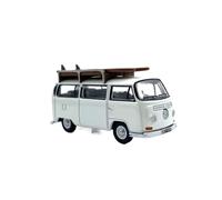Pieza de exhibición Coleccionable Modelo estático de aleación metálica para Furgoneta Volkswagen T2 Surfer a Escala 1:76 Adorno Decoración del Hogar