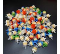 Pieza de filtro 100 Uds 1/4 "5mm 6mm Filtro Gasolina Motocicleta Pit Dirt Bike ATV Go Kart Motocross(Four Colors Mixing)