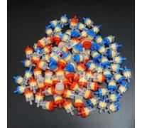 Pieza de filtro 100 Uds 1/4 "5mm 6mm Filtro Gasolina Motocicleta Pit Dirt Bike ATV Go Kart Motocross(Blue with Red)