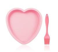 Pieza De Forma De Corazón Y 1 Pieza De Pincel De Aceite, Forma De Silicona, Forma Resistente A La Temperatura Alta, Accesorios Para Hornear, Puede Producir Pastel, Gelatina, Chocolate
