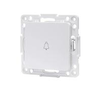 Pieza de interruptor de timbre, color blanco, adecuada para sistemas eléctricos, ideal para activar o desactivar timbres de puerta.