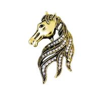 Pieza de joyería contemporánea de cabeza de caballo, diseño vintage inspirado en los zodiacos, aleación ligera, insignias de moda, accesorio de zodiacos, joyería de animales para mujer, talla única