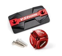 Pieza de Motocicleta Accesorios Protector De Tapa Llenado Aceite del Tanque Líquido Frenos Delanteros para Suzuki V-Strom 650 250 1000/xt DL DL650 DL1000 650dl(Red C)