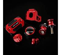 Pieza de Motocicleta Cubierta Protectora De Depósito Líquido Freno Delantero Y Trasero Aluminio para Yamaha MT-09 MT09 SP 2014 2015-2022 2023 Carretes Válvula Neumático Llenado Aceite(Rosso)