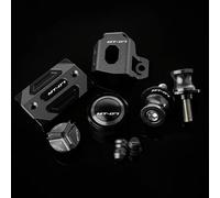 Pieza de Motocicleta Cubierta Protectora De Depósito Líquido Freno Delantero Y Trasero Aluminio para Yamaha MT-07 MT07 2014-2023 Carretes Válvula Neumático Llenado Aceite(Grey)