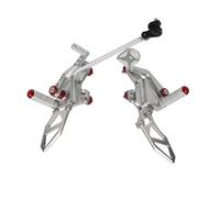 Pieza de motocicleta Juego De Reposapiés Trasero Ajustable CNC Para Motocicleta Para HONDA CB650F CBR650F CB 650F CBR CB650 F CBR650 650 2014-2018 2015 2016 2017(Silver)