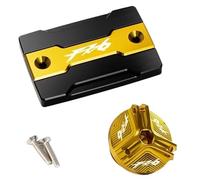 Pieza de Motocicleta para Yamaha FZ6 FZ-6 ZF6N FZ6R FZ6S para FAZER Tapa del Tanque De Líquido Freno Delantero Motocicleta Y Llenado Motor Accesorios Protección(Gold)