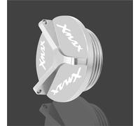 Pieza de Motocicleta Tapa De Filtro Aceite Motor CNC para Motocicleta, Tapón Drenaje, Cubierta Tornillo para Yamaha XMAX400 XMAX250 XMAX300 250 2017-2025(Silver)