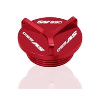 Pieza de Motocicleta Tapa Filtro Aceite Motor Tapón Drenaje, Cubierta De Tornillo, Accesorios Motocicleta, Llenado para Suzuki SV650 SV650S SV650A SV650X SV 650(Rosso)