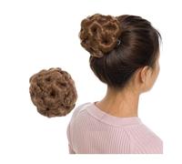 Pieza de pelo de moño Clip de garra sintética en moño de pelo falso moño postizo negro marrón Rubio mujeres moño rizado pelo Piezas de cabello para mujeres(Light brown)