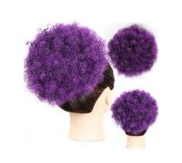 Pieza de pelo de moño desordenado corto afro Puff cordón cola de caballo sintético rizado moño moño postizo clip en afro rizado moño extensión de pelo para mujeres negras resaltar cola de caballo ex