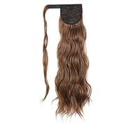 Pieza de pelo de Moño Desordenado para Mujer 24 pulgadas largo ondulado cola de caballo envoltura banda for el cabello extensiones de cola de caballo sintéticas rubia ondulada cola de caballo peluca m