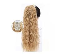 Pieza de pelo de Moño Desordenado para Mujer Extensión de pelo de cola de caballo con ondas de maíz de 22 pulgadas de largo, coleta rizada esponjosa sintética, pinza for el pelo, peluca for mujer, moñ