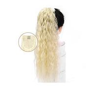 Pieza de pelo de Moño Desordenado para Mujer Extensión de pelo de cola de caballo con ondas de maíz de 22 pulgadas de largo, coleta rizada esponjosa sintética, pinza for el pelo, peluca for mujer, moñ