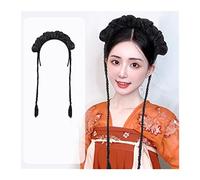 Pieza de pelo de moño desordenado para mujer, Pelo antiguo chino sintético, peluca de moño, sombreros Hanfu, tocado antiguo elegante, accesorios de fotografía y danza, pelucas negras for mujeres,Acce