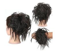 Pieza de pelo de moño desordenado para mujer, Tousled Updo Messy Bun Hair Piece Straight Curly Mix Extensiones de cola de caballo Fake Synthetic Elastic Band Scrunchies Hairpiece for mujeres niñas,Ac