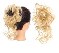 Pieza de pelo de moño desordenado Pieza de pelo de moño desordenado para mujeres, moño de pelo desordenado con banda elástica sintética rizada donut moño cola de caballo postizo para uso diario piez
