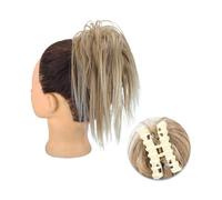 Pieza de pelo de moño Extensiones de cabello de moño desordenado con Clip de garra sintética, moño esponjoso, moño de pelo rubio negro, postizo Natural falso for mujer Piezas de cabello para mujeres(2