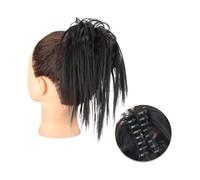 Pieza de pelo de moño Extensiones de cabello de moño desordenado con Clip de garra sintética, moño esponjoso, moño de pelo rubio negro, postizo Natural falso for mujer Piezas de cabello para mujeres(2