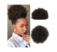 Pieza de pelo de moño Extensiones de cola de caballo rizadas Afro Puff, piezas de cabello corto sintético Updo for un aspecto y estilo Natural, accesorios for el cabello Piezas de cabello para mujeres