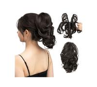 Pieza de pelo de moño Pinza de garra sintética Diy for extensiones de cabello de cola de caballo, moño de pelo falso, negro, Rubio, pelo Natural, coleta falsa for mujer Piezas de cabello para mujeres(