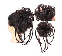 Pieza de pelo moño desordenado sintético Extra largo Moño Cola caballo rizado extendido con banda elástica for el cabello Pieza de Pelo de Moño Desordenado