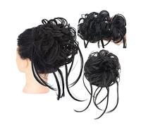 Pieza de pelo moño desordenado sintético Extra largo Moño Cola caballo rizado extendido con banda elástica for el cabello Pieza de Pelo de Moño Desordenado