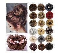 Pieza de pelo para moño desordenado, pieza de pelo sintético falso, extensión de cola de caballo, ondulada, rizada, banda de goma elástica, extensiones de moño para mujeres y niñas, resalta la exten