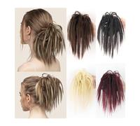 Pieza de pelo para moño, moño desordenado, pieza de pelo sintético, clip de garra, moño ondulado, rizado, extensiones de pelo con clip en el pelo, coleteros para mujeres (color: R618-6)