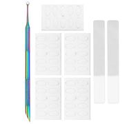 Pieza De Portaobjetos De Nuez, 5 Piezas De Papel De Lija, 2 Piezas Tiras De Nano-Deslizamiento, Piel De Uñas De Tesorería De Metal, Juego De Herramientas De Manicura