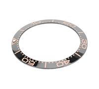 Pieza de Repuesto de Inserción de Bisel de Reloj de Cerámica para Relojero, Accesorio Profesional Elegante y Duradero a Prueba de Arañazos de 38mm (Caracter Dorado Dorso Negro)