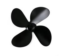 Pieza de repuesto de ventilador de estufa de 4 hojas, soplador de chimenea de aleación de aluminio para estufas de leña, 172 mm de diámetro, negro (negro)