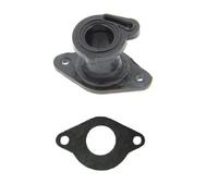 Pieza de repuesto original del fabricante: pipa/colector/brida de admisión negra + junta para pequeña motosierra podadora distancia entre ejes de fijación 37 mm Ver visual y dimensiones en la foto