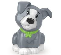 Pieza de repuesto para Fisher-Price Little People Playset HBW73 - Perro gris y blanco de repuesto con collar de varios colores