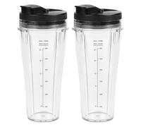 Pieza De Repuesto Para Licuadora Nutri,2 Piezas 710 Ml Batidora Vasos De Repuesto Con Tapas,Piezas Accesorios Para Ninja Blender Para Licuadoras Ninja,SS100,SS101,SS300