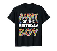 Pieza de rompecabezas de concienciación sobre el autismo de Aunt Of The Birthday Boy Camiseta