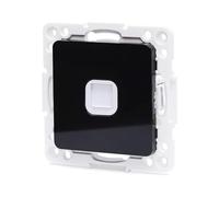 Pieza de toma de teléfono 1 vía, color negro, compatible con sistemas alemanes y franceses, ideal para conexiones telefónicas.