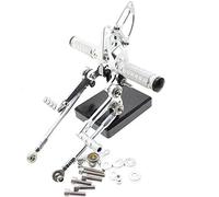 Pieza del reposapiés Para Ducati STREETFIGHTER 848 1100 CNC Aleación De Aluminio Motocicleta Reposapiés Pedal Juego Trasero(Silver)