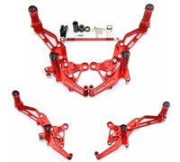 Pieza del reposapiés Reposapiés Trasero Ajustable CNC Para HONDA GROM MSX125 MSX 125 2013-2015 2014(Rosso)