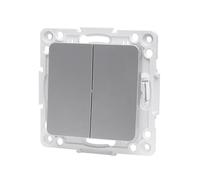 Pieza para interruptor de 1 vía y 2 llaves, color plateado; ideal para control de luz en espacios interiores.