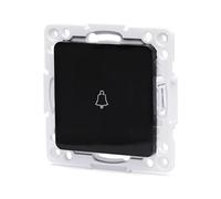 Pieza para interruptor de timbre, color negro, compatible con sistemas alemanes; ideal para reemplazo y montaje de timbres.