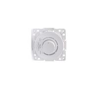 Pieza para regulador de intensidad LED, compatible con estándares europeos, color blanco, ideal para ajustar la luminosidad en instalaciones.
