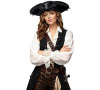Pieza Tres Esquinas La Colonia Headpiece Sombrero Colonial Tricornio con Encaje Sombrero Halloween Tricornio Adultos Fiesta