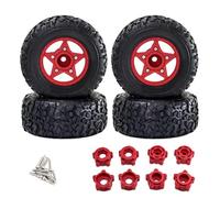 Piezas Actualización RC para Traxxas para Slash para Arrma para Senton para Vkar para Sctx10 para Hpi 1/8 1/10 4 Uds para Camión Recorrido Corto 109mm con Rueda Hexagonal 12mm 14mm 17mm(Red)