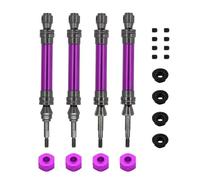 Piezas Actualización RC para Traxxas para Slash para Hoss para Stampede para Vxl 4X4 1/10 4 Uds Eje De Transmisión Delantero Y Trasero De Acero CVD RC Piezas De Mejora De Coche(Purple)