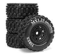 Piezas Automóviles RC para Arrma para Mojave para Grom 1/16 RC Coche 4 Uds 64mm Camión Recorrido Corto Accesorios Neumáticos para Arena Mejora Reparación Modificar Piezas(Black)